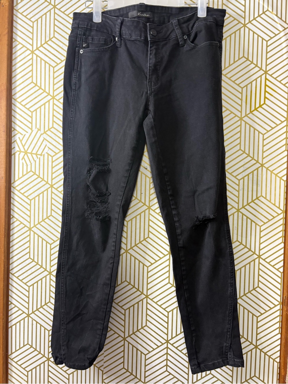 KanCan Black Skinny Distressed Jeans size W11 29